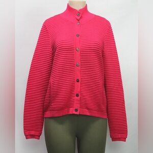 Red Button-Up Women's Sweater